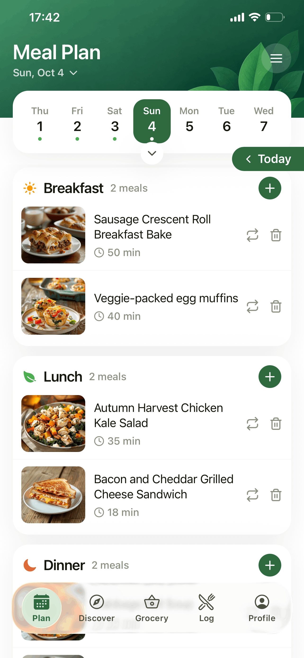 Mealful meal plan for the week